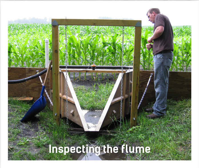 Inspecting the flume